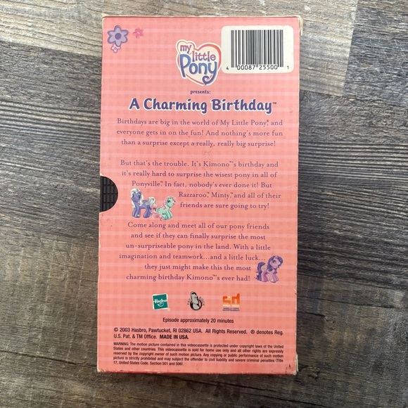 My Little Pony A Charming Birthday (VHS, 2003) Hasbro Factory Sealed - Picture 3 of 5